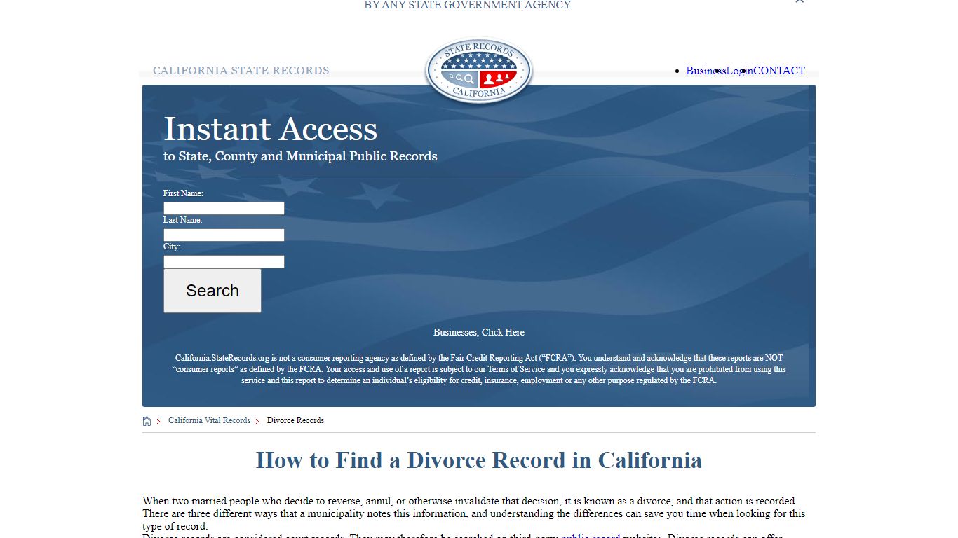 How to Find a Divorce Record in California - California State Records