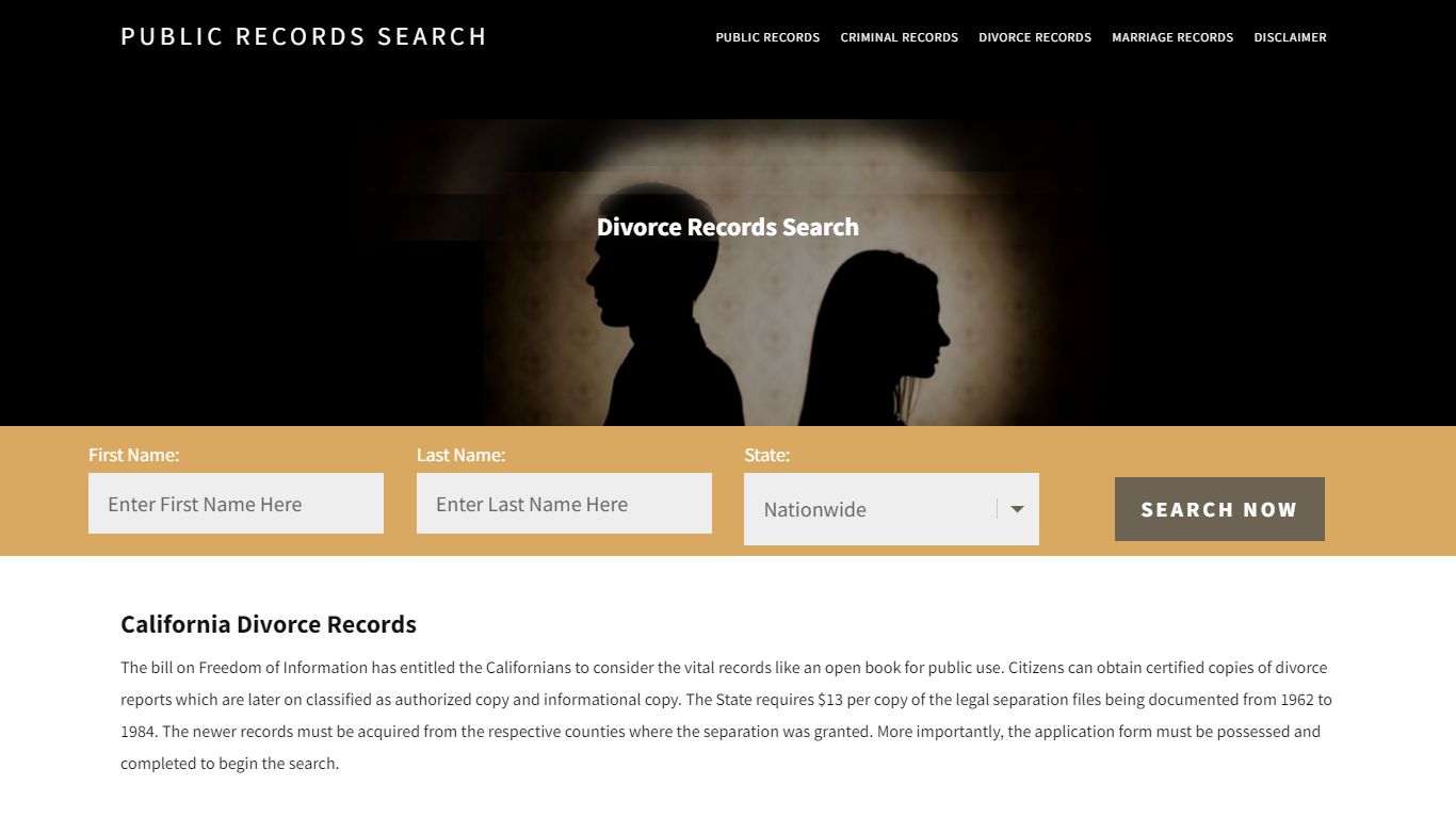 California Divorce Records | Enter Name and Search | 14 Days Free